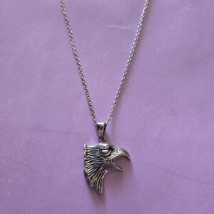 Silver Eagle Pendant Necklace